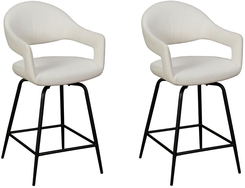 Pair of Baker Jasmine Bar Chairs   Misty Boucle | Shackletons