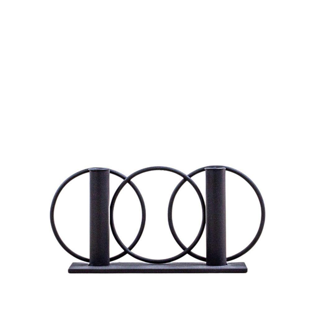 Gallery Direct Yara Candlestick x2 Metal Black | Shackletons