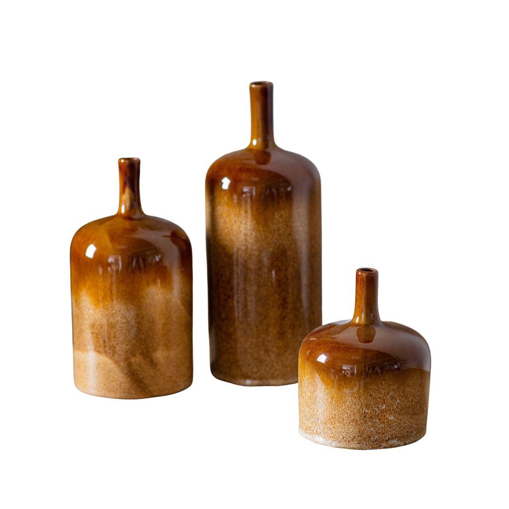 Gallery Direct Vormark Set of 3 Ornaments Brown | Shackletons