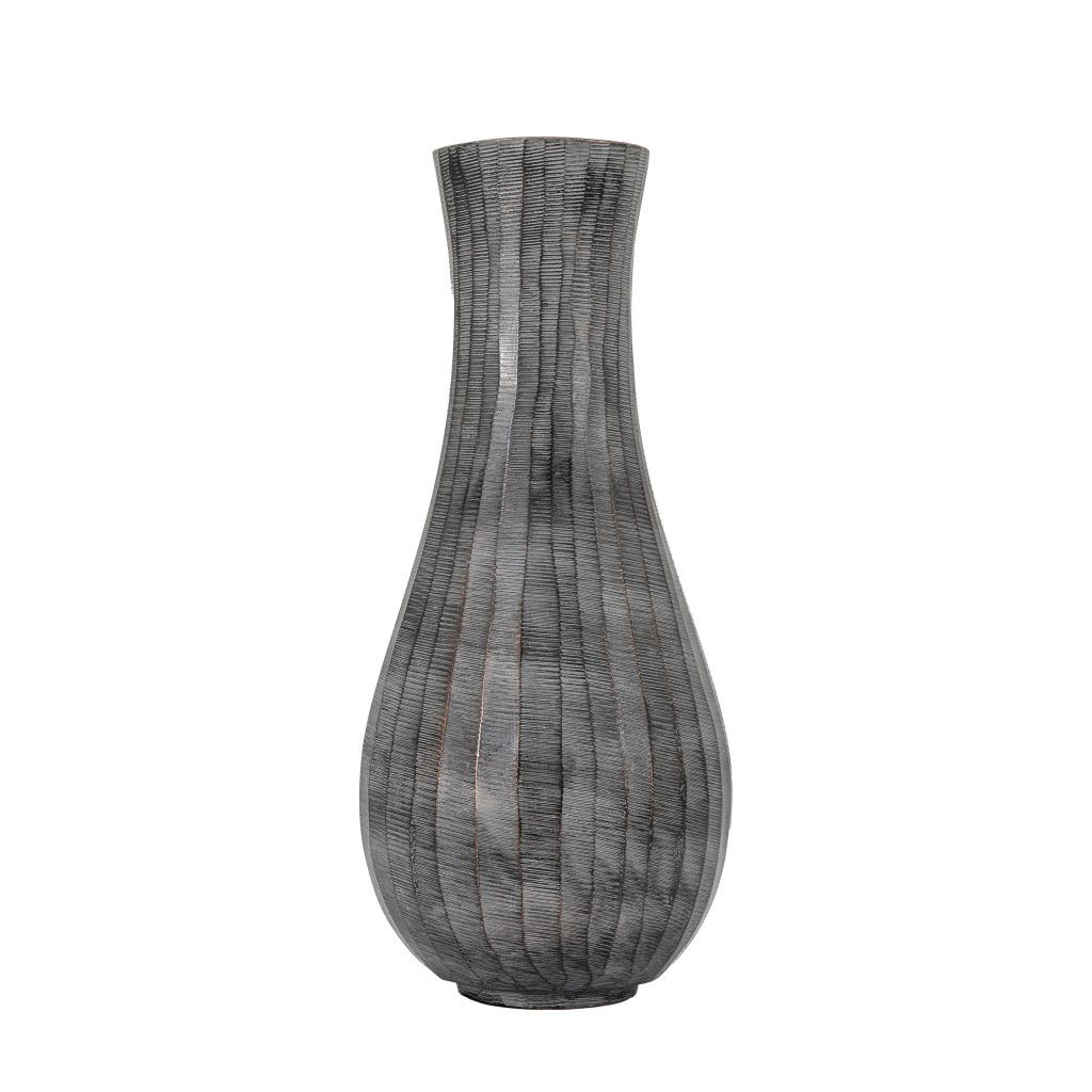 Gallery Direct Enya Fluted Vase Large Antique Grey | Shackletons