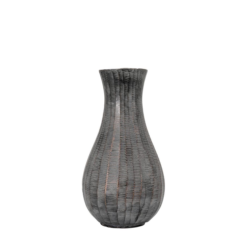 Gallery Direct Enya Fluted Vase Small Antique Grey | Shackletons