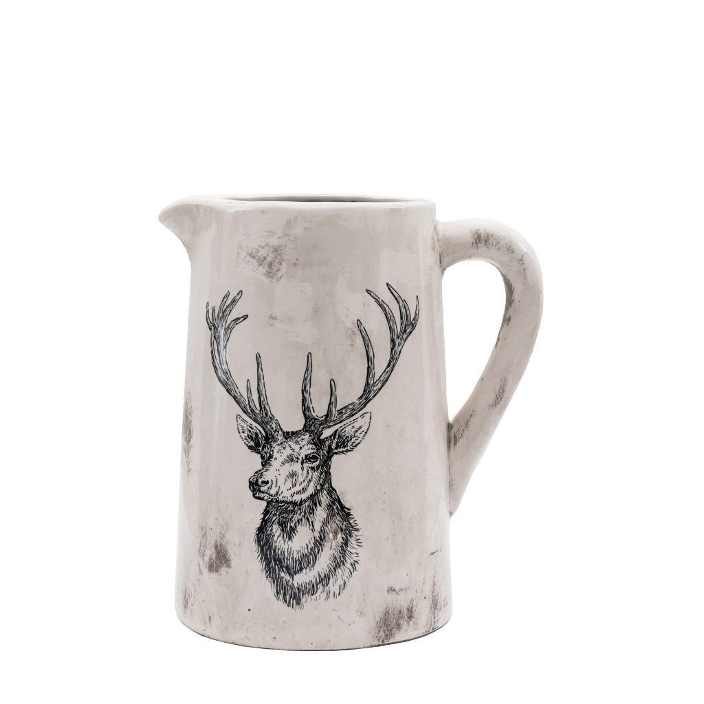 Gallery Direct Stag Pitcher Vase Large Distressed | Shackletons