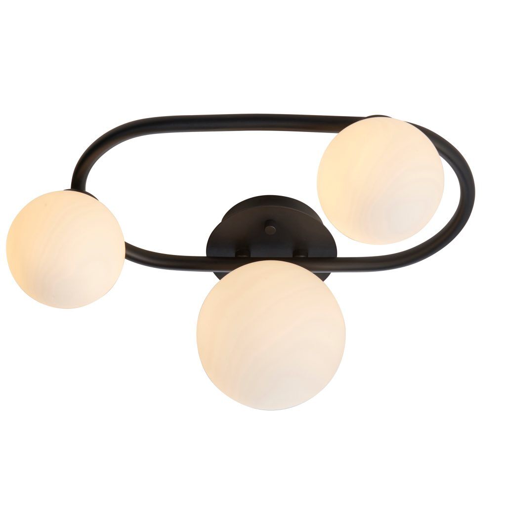 Gallery Direct Pulsa Bathroom 3 Ceiling Light Black 175x359x252mm | Shackletons