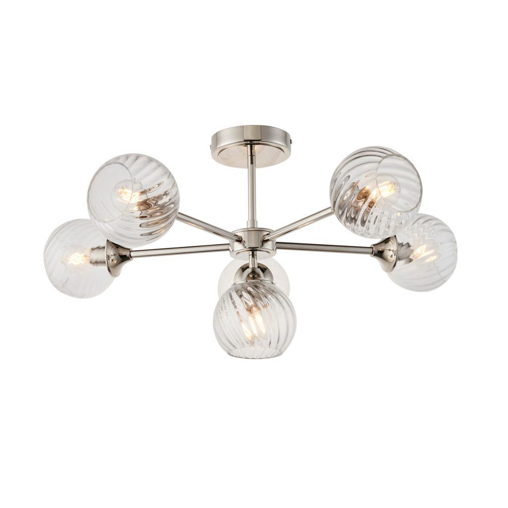 Gallery Direct Allegra 6 Ceiling Light Bright Nickel | Shackletons