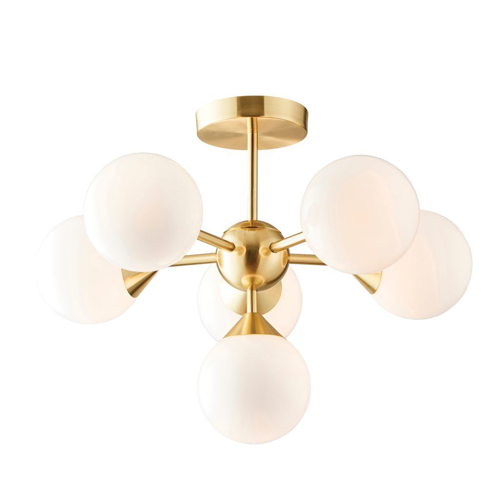 Gallery Direct Oscar 6 Ceiling Light Brushed Gold | Shackletons