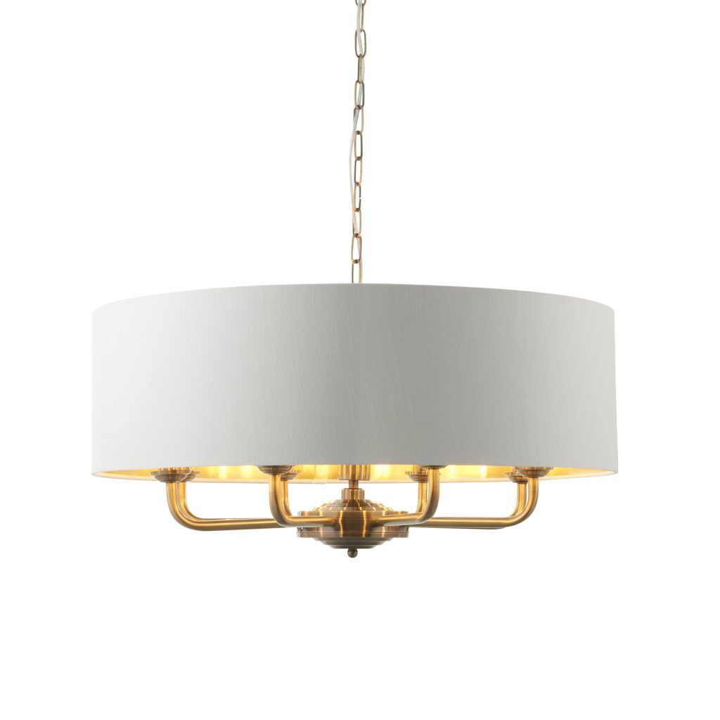 Gallery Direct Highclere 8 Pendant Light Antique Brass 550 1730mm | Shackletons