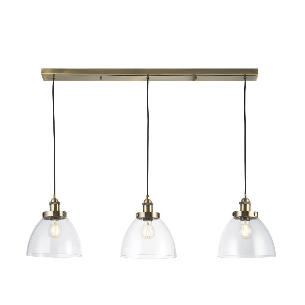 Gallery Direct Hansen 3 Pendant Light Antique Brass | Shackletons