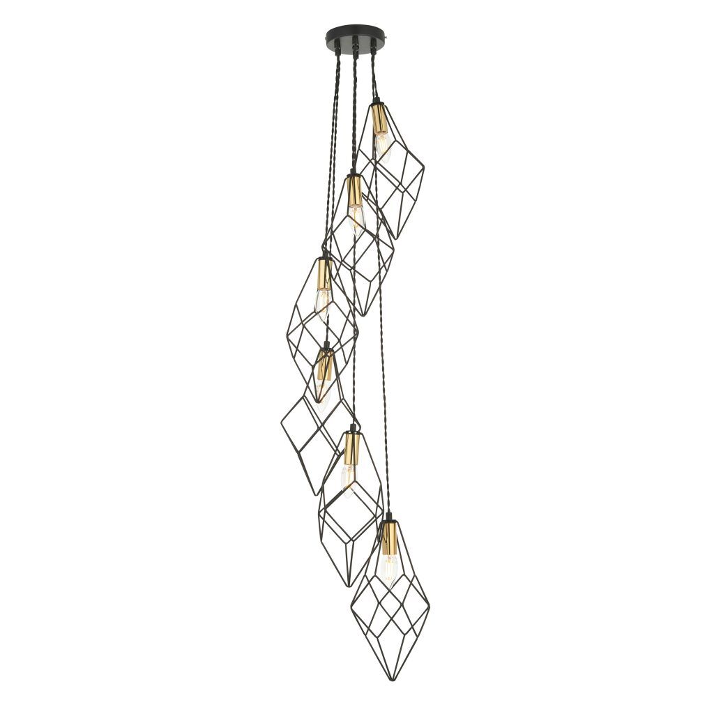 Gallery Direct Jaxon 6 Pendant Light BlackGold | Shackletons