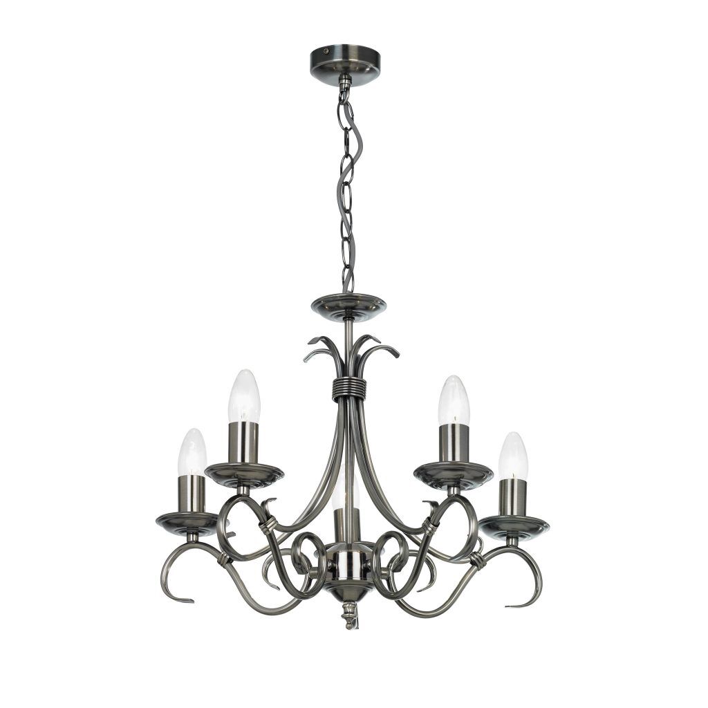 Gallery Direct Bernice 5 Pendant Light Antique Silver | Shackletons
