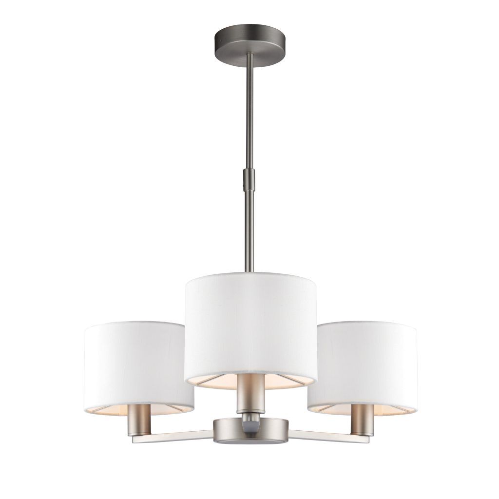 Gallery Direct Daley 3 Pendant Matt Nickel 385 655mm | Shackletons
