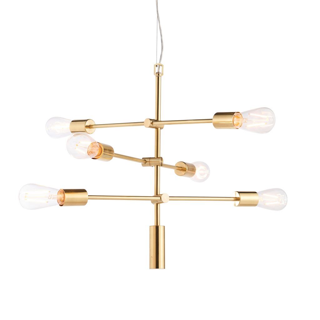 Gallery Direct Rubens 6 Pendant Light Brushed Gold | Shackletons