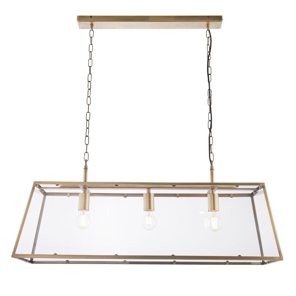 Gallery Direct Hurst 3 Pendant Light Antique Brass | Shackletons