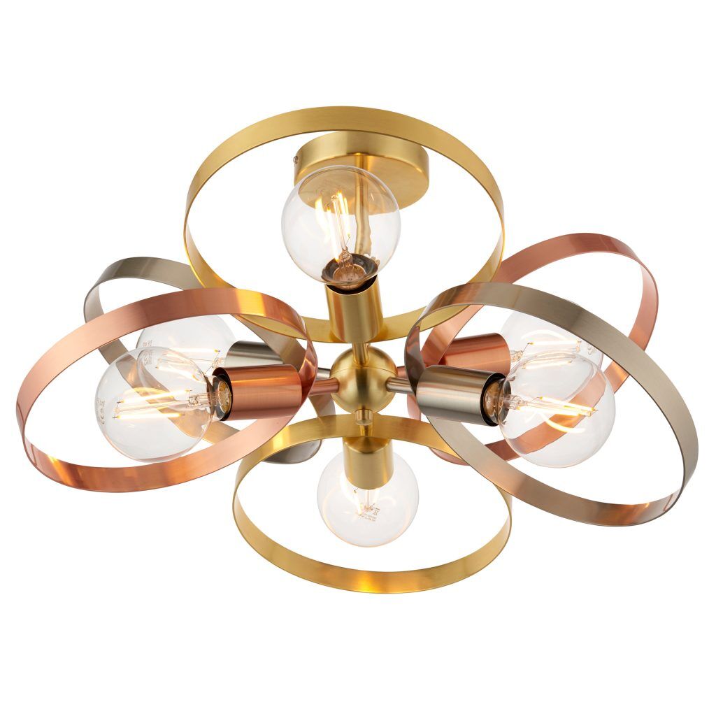 Gallery Direct Hoop 6 Ceiling Light Brushed Brass | Shackletons