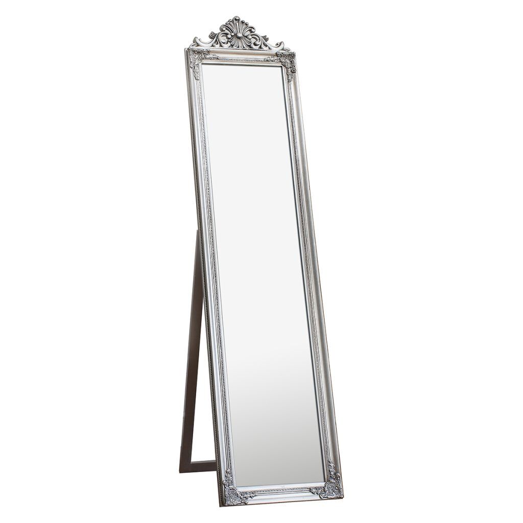 Gallery Direct Lambeth Wood Cheval Mirror Silver | Shackletons
