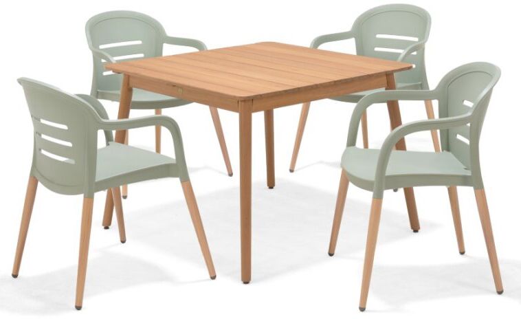 LifestyleGarden Onyx 4 Seat Dining Set Green | Shackletons