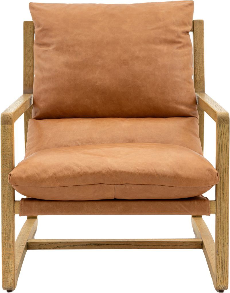 Gallery Direct Burela Lounge Chair Vint Brown Leather | Shackletons