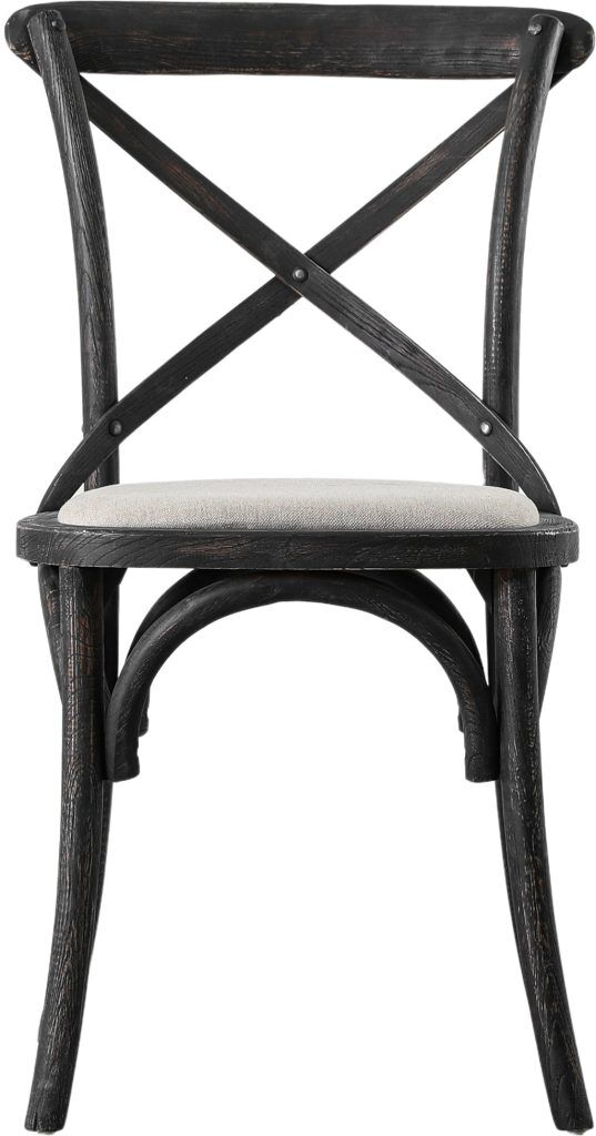 Gallery Direct Cafe Chair Black Linen  Set of 2 | Shackletons
