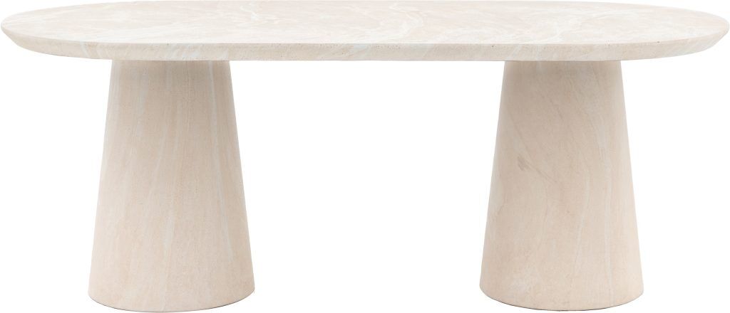 Gallery Direct Pedra Oval Dining Table Travertine | Shackletons
