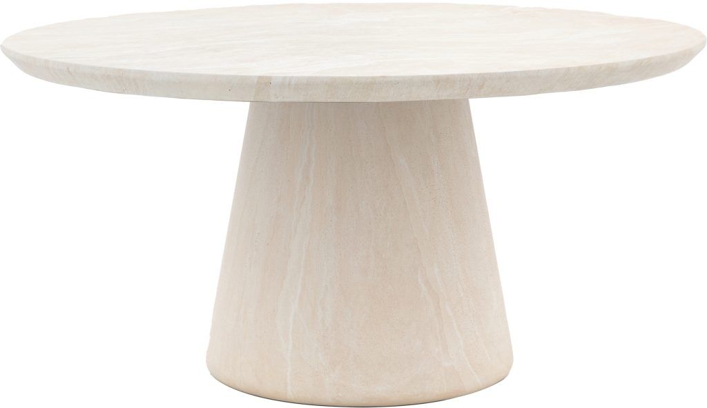 Gallery Direct Pedra Round Dining Table Travertine | Shackletons