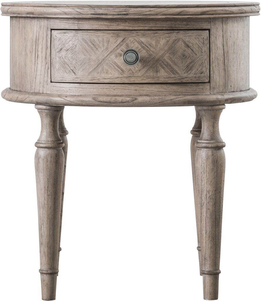 Gallery Direct Mustique Round 1 Drawer Side Table | Shackletons