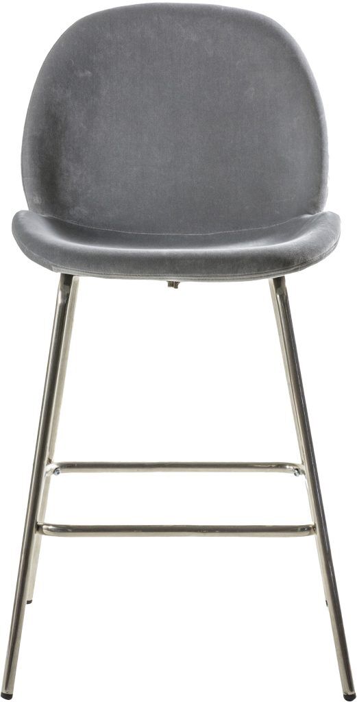 Gallery Direct Flanagan Stool Light Grey Velvet Set of 2 | Shackletons