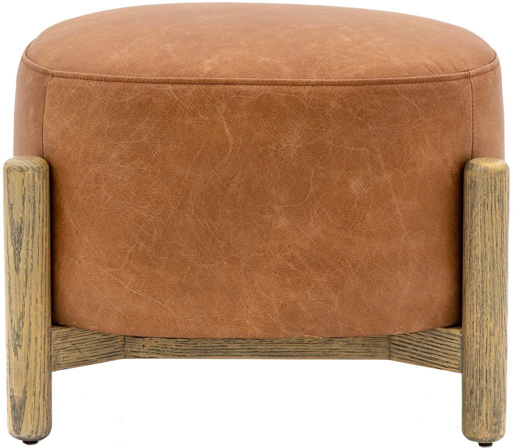 Gallery Direct Tindon Footstool Vintage Brown Leather | Shackletons