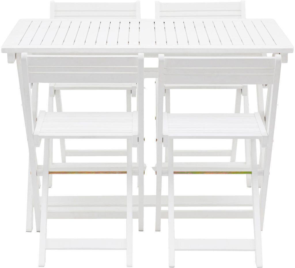 Gallery Garden Lindos White Folding Dining Set | Shackletons