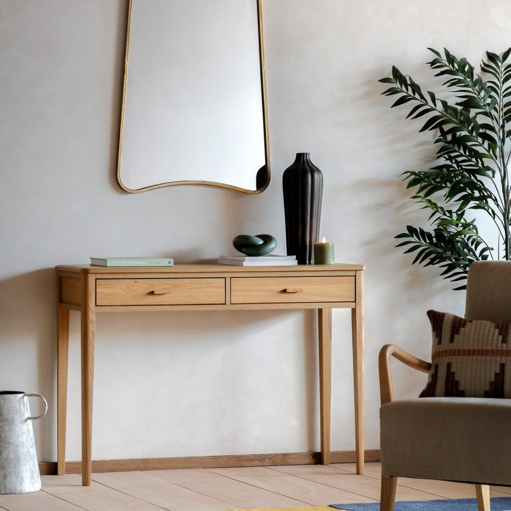 Gallery Direct Camden 2 Drawer Console Natural | Shackletons