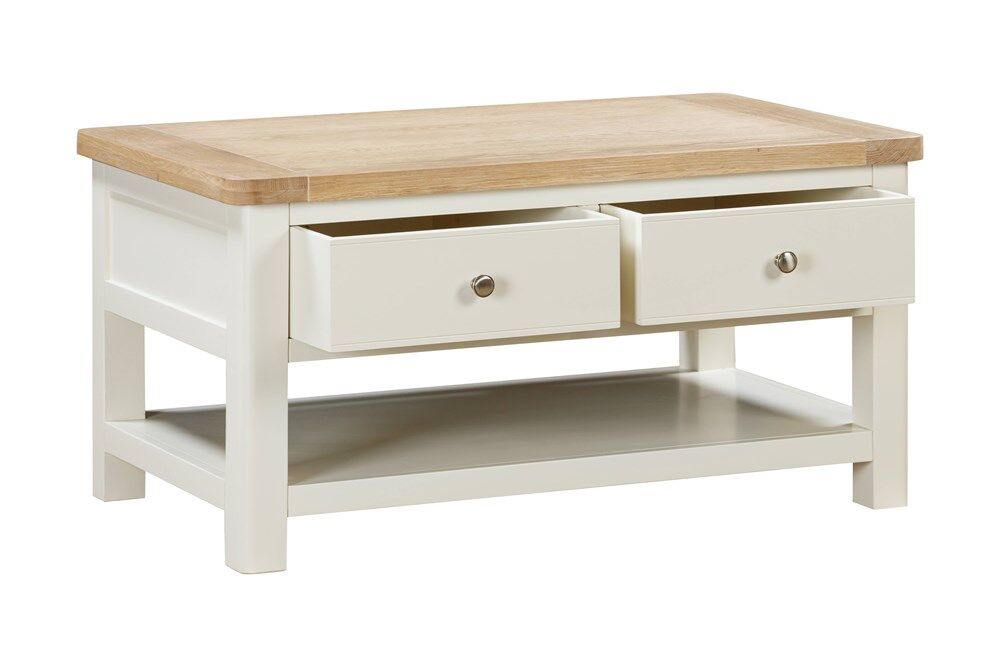 Foxington Coffee Table with 2 Drawers   OWP Painted | Shackletons