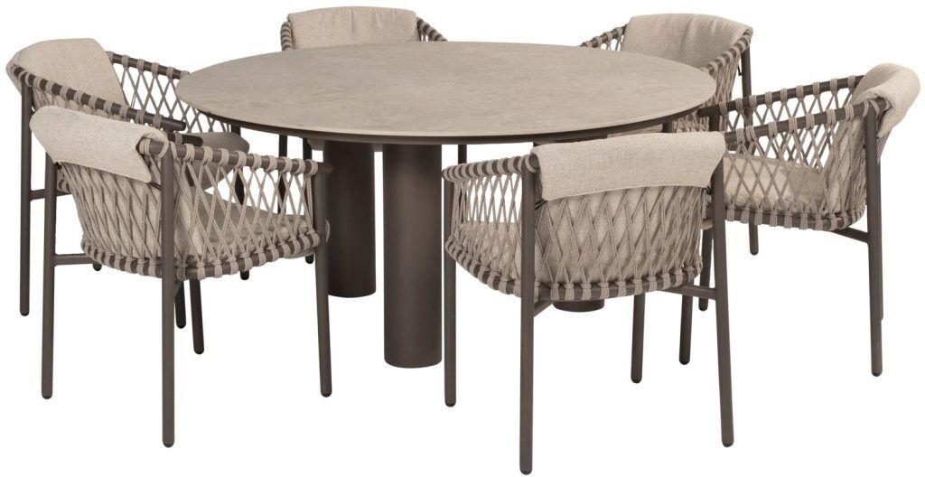 4 Seasons Outdoor Allora 6 Seat Round Dining Set | Shackletons