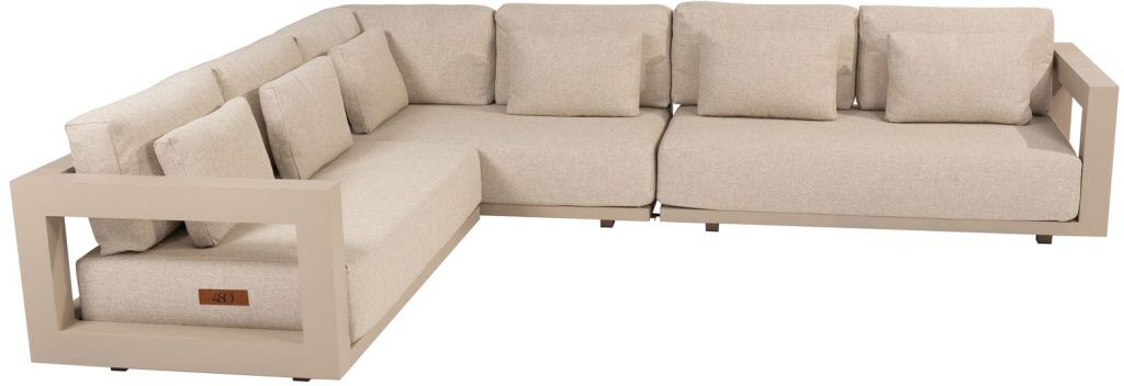 4 Seasons Outdoor Metropolitan Corner Lounge Set in Latte | Shackletons