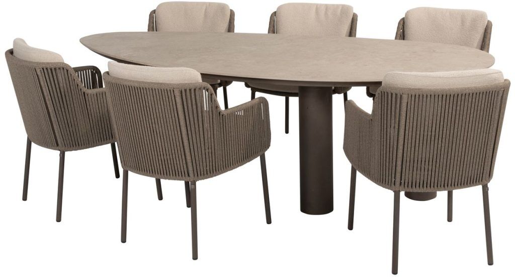 4 Seasons Outdoor Bernini 6 Seat Round Arizona Dining Set | Shackletons