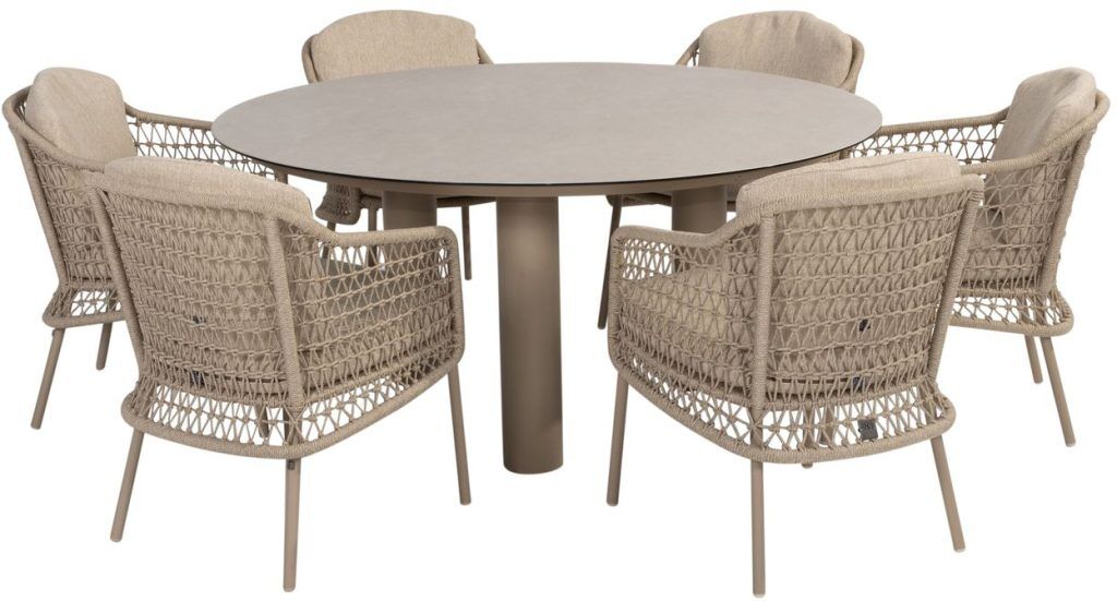4 Seasons Outdoor Puccini 6 Seat Round Donato Dining Set | Shackletons