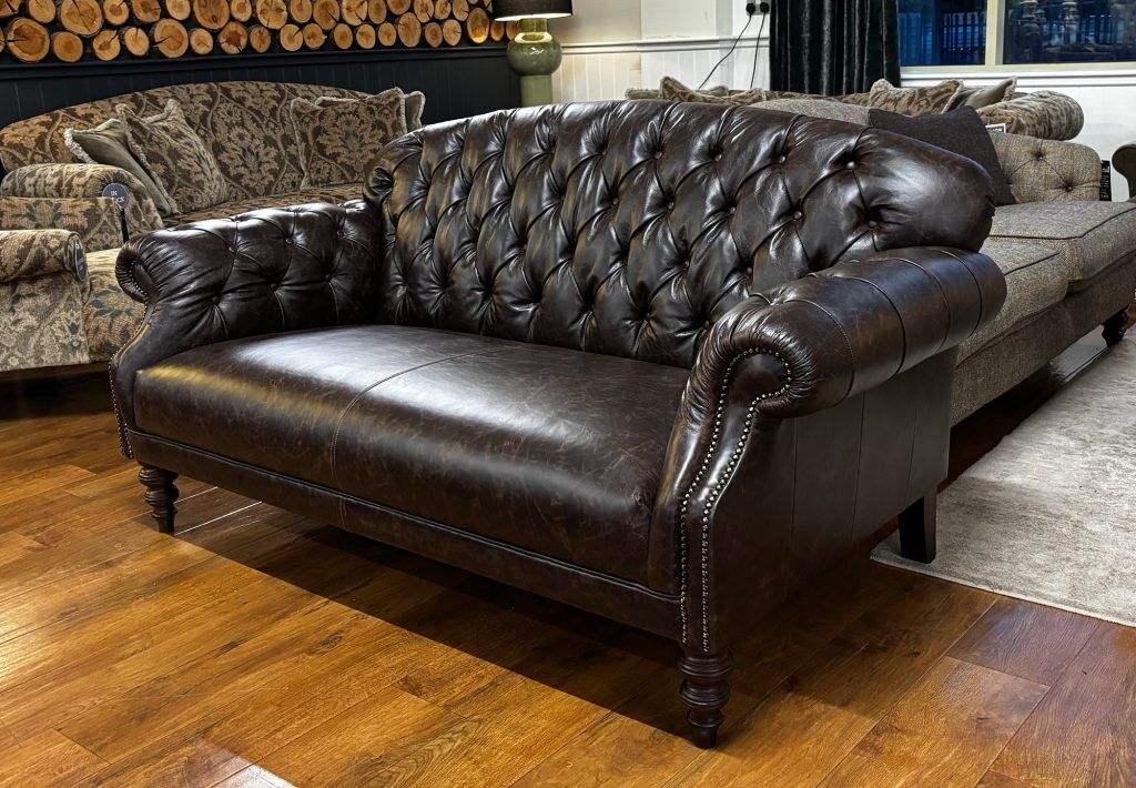 Tetrad Arbroath Petit Sofa in Dark Brown Hide | Shackletons