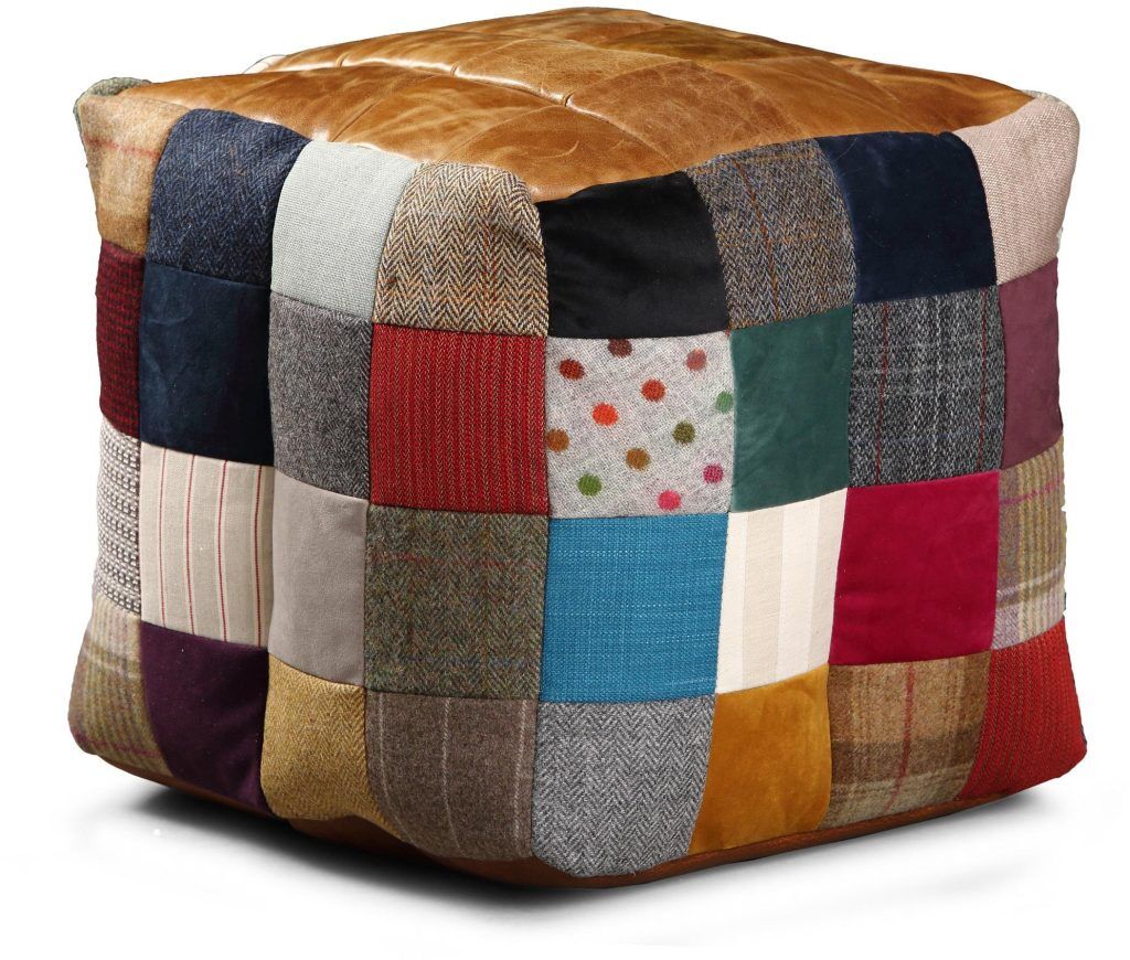 Vintage Sofa Company Bean Bag   Leather Top   Patchwork | Shackletons