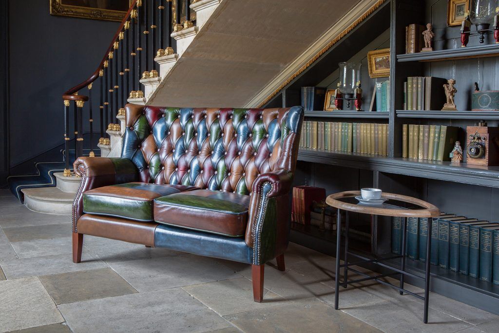 Vintage Sofa Company Bowes Rub Off Leather Patchwork 2 Seater Sofa | Shackletons