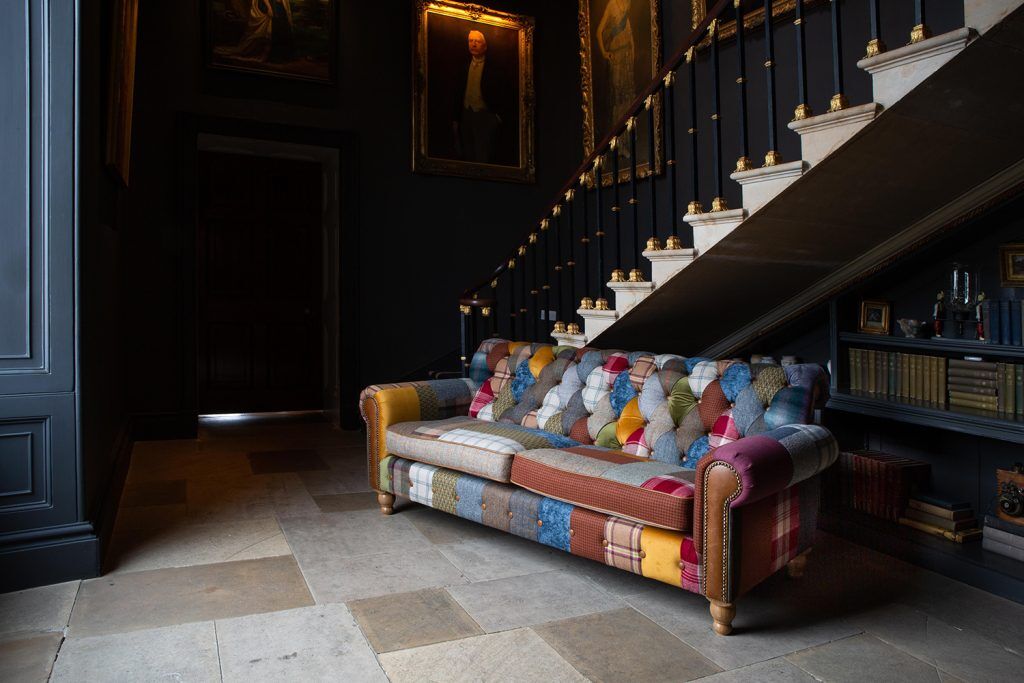 Vintage Sofa Company Dickinson  Small 25 Str Sofa in Patchwork  Tan Leather | Shackletons