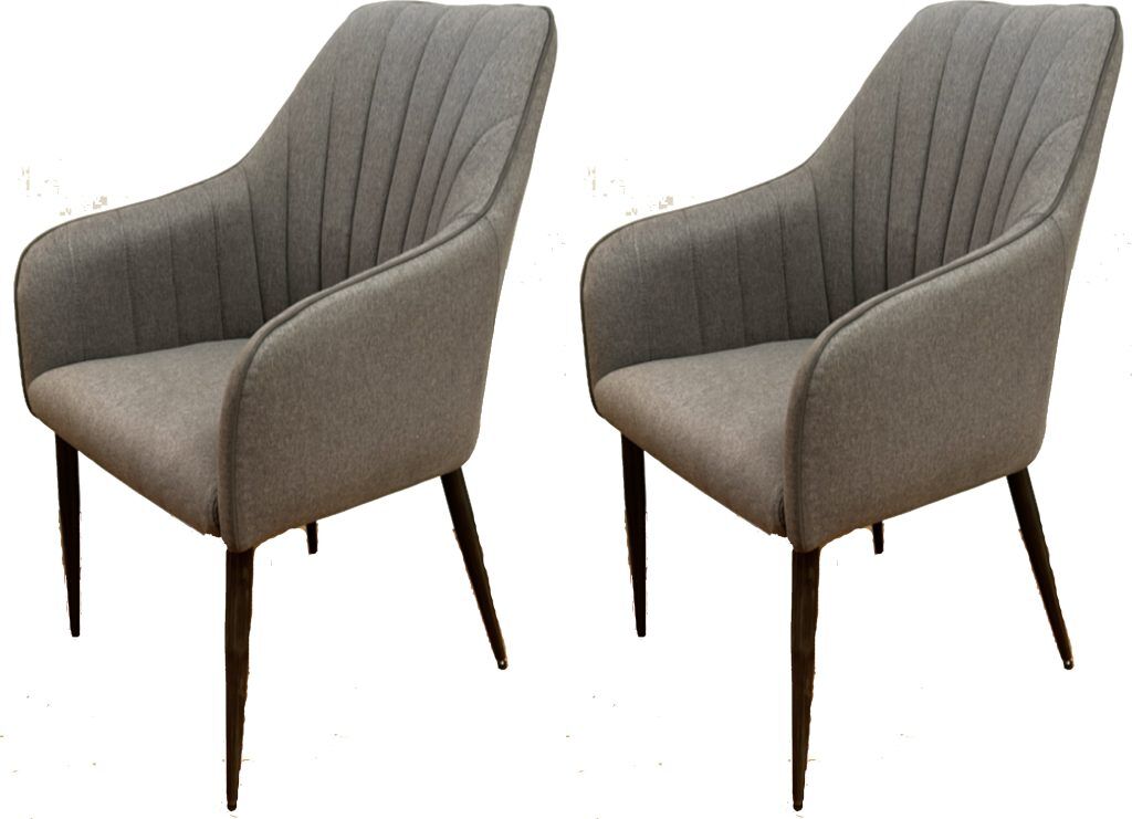 Pair of Carlton Furniture Oliver Dining Chairs in Pewter | Shackletons