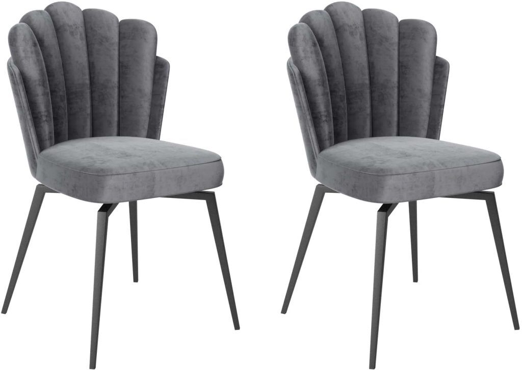 Set of 2 Torelli Ferrano Swivel Dining Chairs in Grey | Shackletons