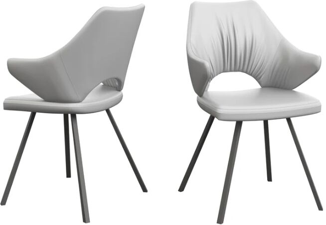 Set of 2 Torelli Zola Leather Effect Dining Chairs in White | Shackletons