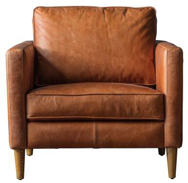 Gallery Direct Osborne Armchair Vintage Brown Leather | Shackletons