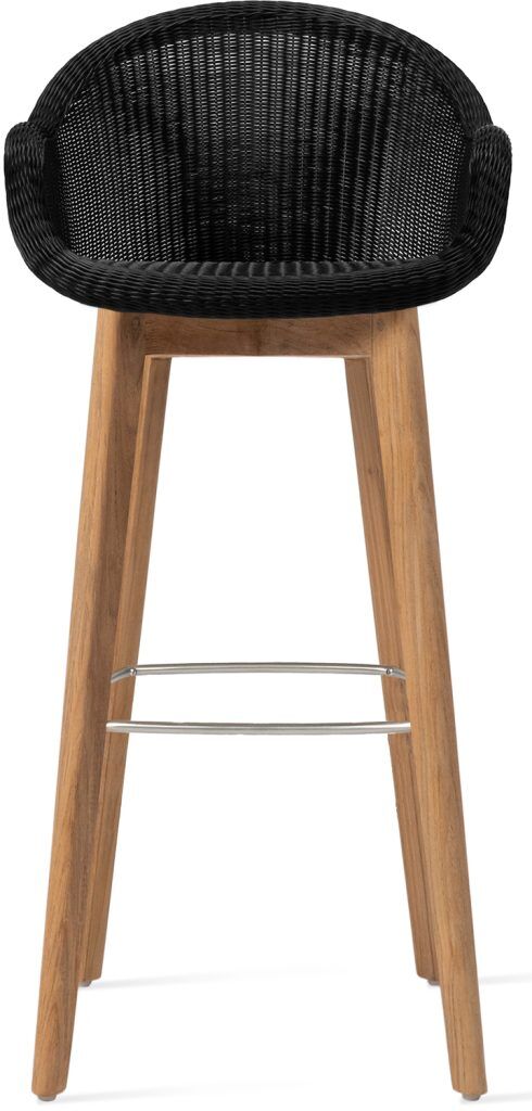 Vincent Sheppard Edgard Bar Stool Teak Base Black | Shackletons