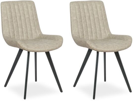 Corndell Furniture Pair of Monica Dining Chairs Taupe | Shackletons