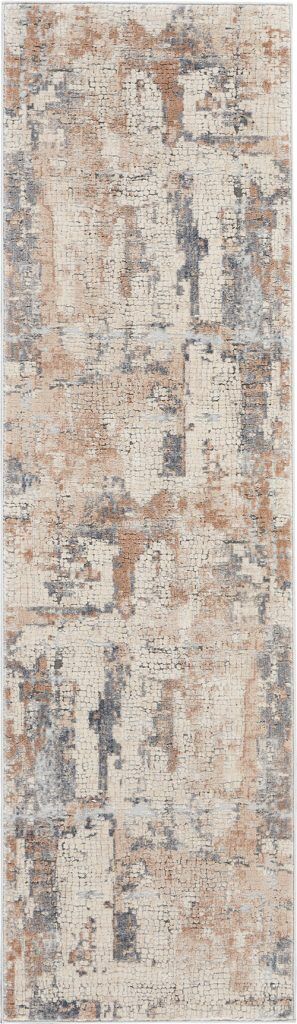 Nourison Rugs   Rustic Textures Runner RUS06 Rug in Beige  Grey   23m x 066m | Shackletons