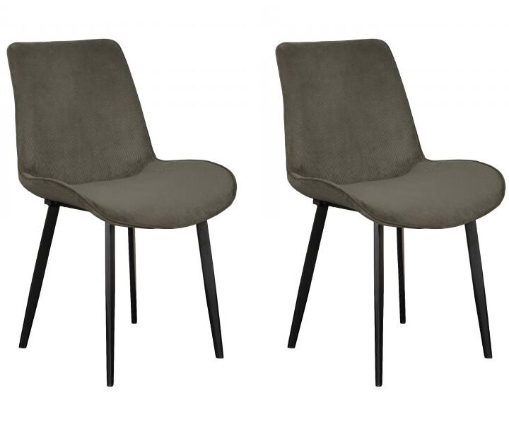 Pair of Carlton Furniture in Evia Dining Chairs in Grey Velvet | Shackletons