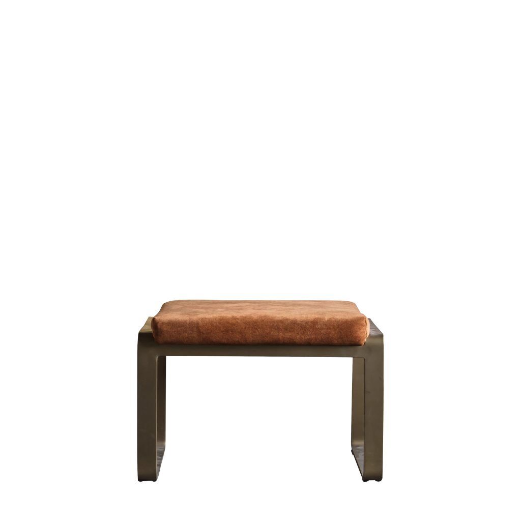 Gallery Direct Fabien Footstool Ochre | Shackletons