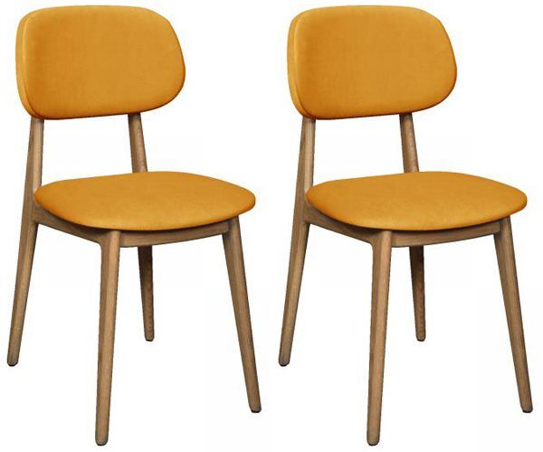 Pair of Carlton Furniture Bari Chairs   Plush Mustard | Shackletons