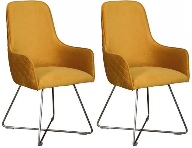 Pair of Carlton Furniture Utah Chairs   Plush Mustard | Shackletons
