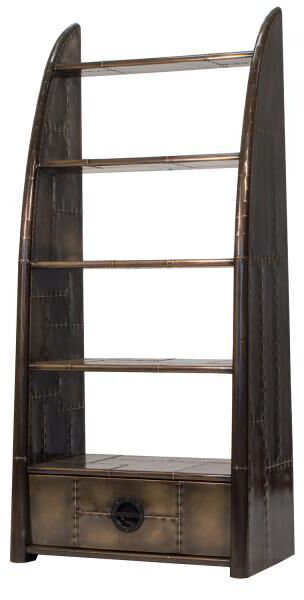 Carlton Furniture   Aviator Bookcase   Vintage Brass | Shackletons