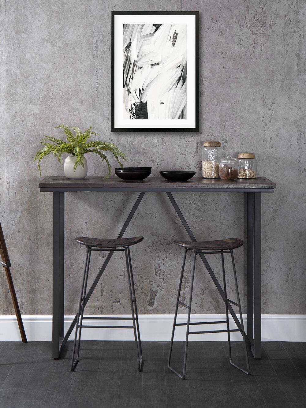 Kettle Interiors BA 14m Bar Table   Teak  Iron | Shackletons